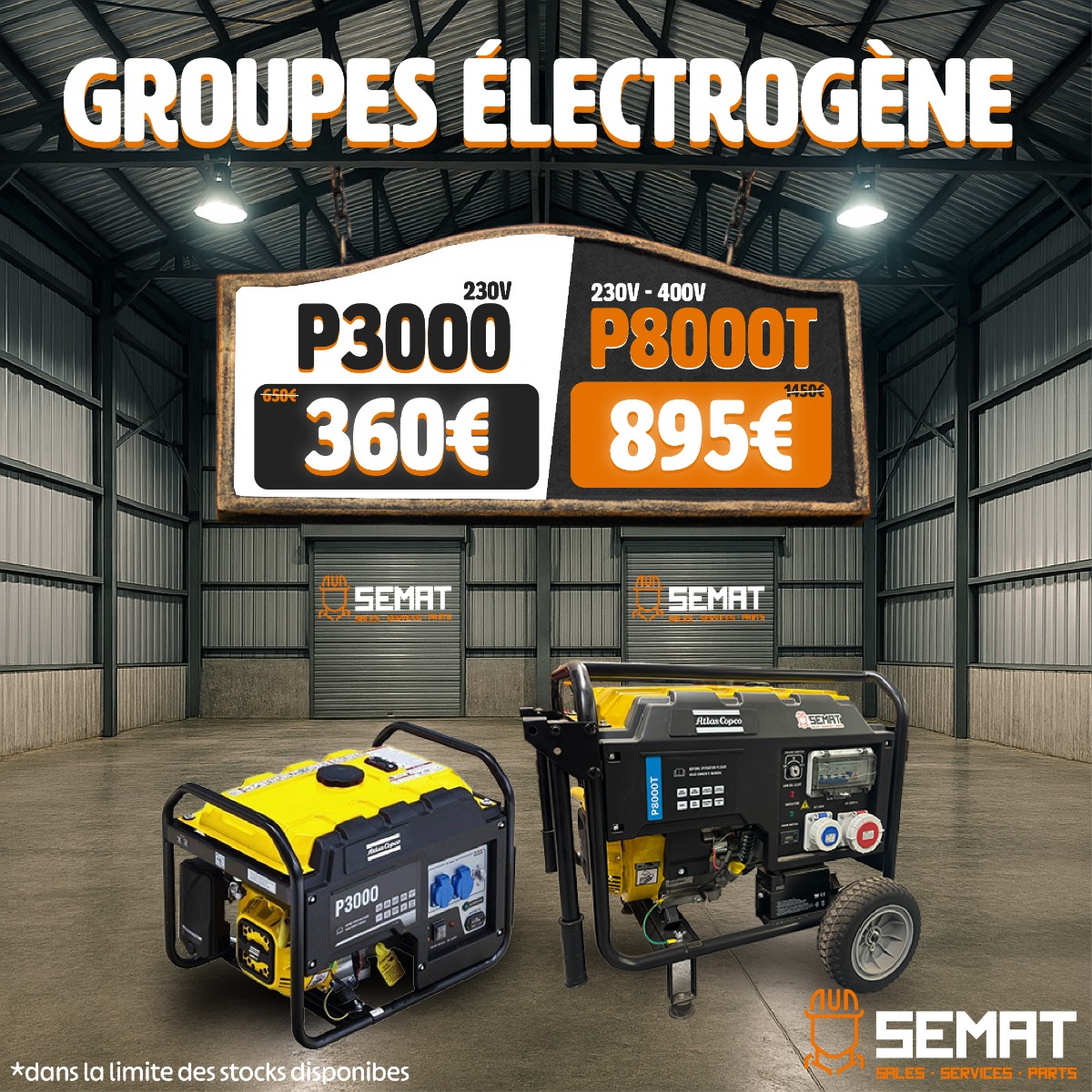 Promotion sur les petits groupes électrogène Atlas Copco!